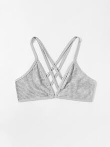 Solid Criss Cross Rib Bra