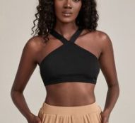 Solid Crisscross Back Crop Halter Top