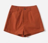 Solid Cuffed Shorts