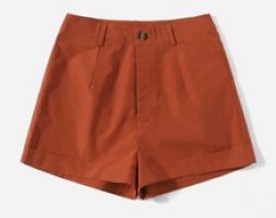 Solid Cuffed Shorts