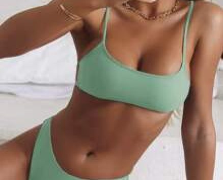 Solid Cut Out Bikini Swimsuit