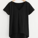 Solid Dip Hem T-shirt