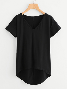 Solid Dip Hem T-shirt