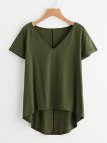 Solid Dip Hem T-shirt