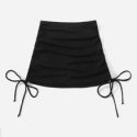 Solid Drawstring Beach Skirt