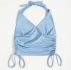 Solid Drawstring Halter Top