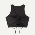 Solid Drawstring Ruched Tank Top