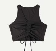Solid Drawstring Ruched Tank Top
