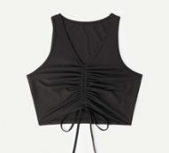 Solid Drawstring Ruched Tank Top