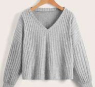 Solid Drop Shoulder Sweater