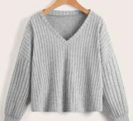 Solid Drop Shoulder Sweater