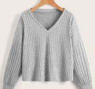 Solid Drop Shoulder Sweater