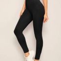 Solid Elastic High Waist Leggings