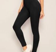 Solid Elastic High Waist Leggings