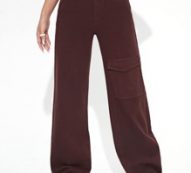 Solid Flap Pocket Wide Leg Jeans