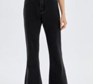 Solid Flared Leg Jeans