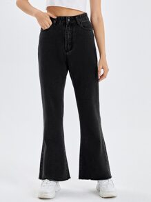 Solid Flared Leg Jeans