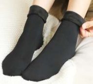 Solid Fluffy Crew Socks