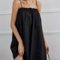 Solid Frill Trim Cami Dress