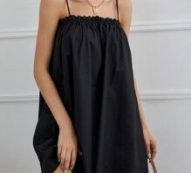 Solid Frill Trim Cami Dress