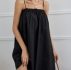 Solid Frill Trim Cami Dress