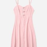 Solid Frog Button Cami Dress