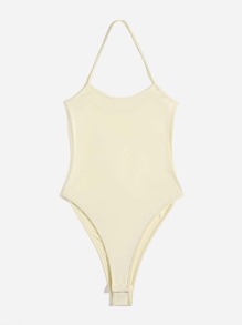 Solid Halter Bodysuit