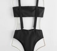 Solid High Leg Bikini Swimsuit
