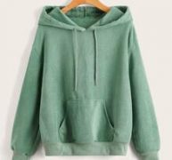 Solid Kangaroo Pocket Drawstring Hoodie