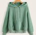 Solid Kangaroo Pocket Drawstring Hoodie