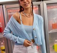 Solid Knit Cami Top & Drop Shoulder Cable Knit Cardigan