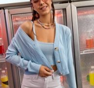 Solid Knit Cami Top & Drop Shoulder Cable Knit Cardigan