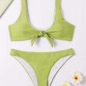 Solid Knot Bikini Swimsuit