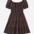 Solid Knot Ruched Layered Hem Dress