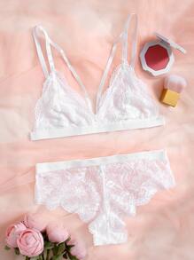 Solid Lace Lingerie Set