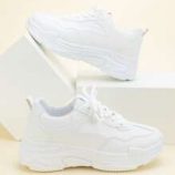 Solid Lace-up Chunky Sneakers