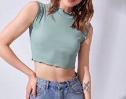 Solid Lettuce Trim Tank Top