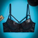 Solid PU Underwire Bra