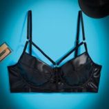 Solid PU Underwire Bra