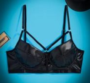 Solid PU Underwire Bra