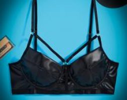 Solid PU Underwire Bra