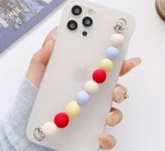 Solid Phone Case With Beaded Hand Strap