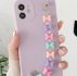 Solid Phone Case With Bow Decor Hand Strap
