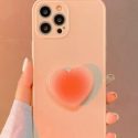 Solid Phone Case With Heart Decor Pop-Out Phone Grip