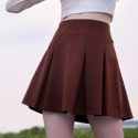 Solid Pleated Skirt