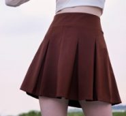 Solid Pleated Skirt