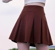 Solid Pleated Skirt
