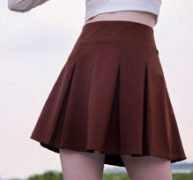 Solid Pleated Skirt