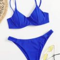 Solid Push Up Bikini Swimsuit