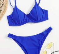 Solid Push Up Bikini Swimsuit